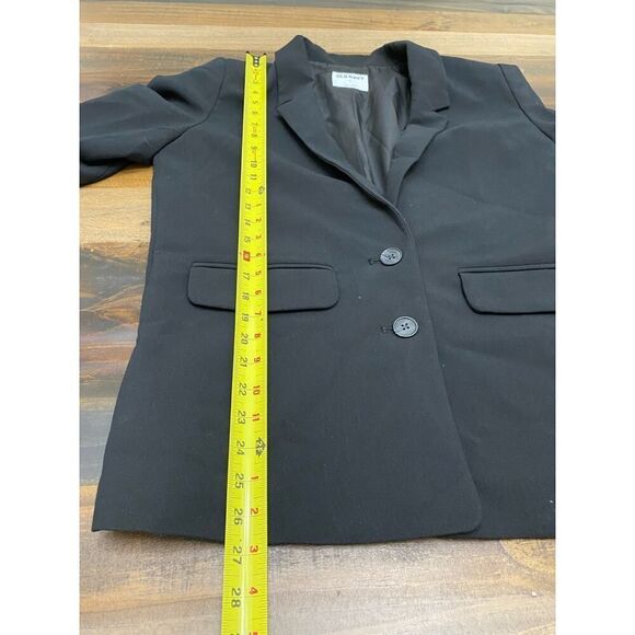 Old Navy Career Black Balzer Preppy Shoulder Pads Two Front Buttons Size M - Picture 7 of 8